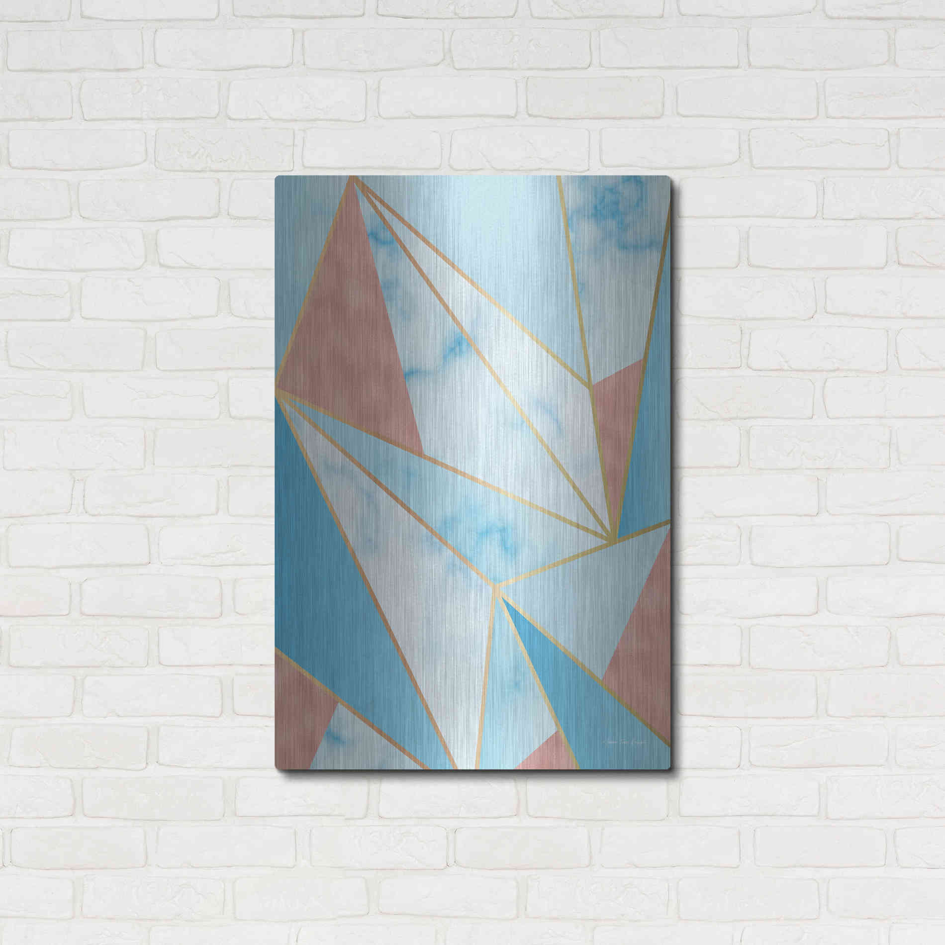 Luxe Metal Art 'Geometric Sky' by Seven Trees Design, Metal Wall Art,24x36