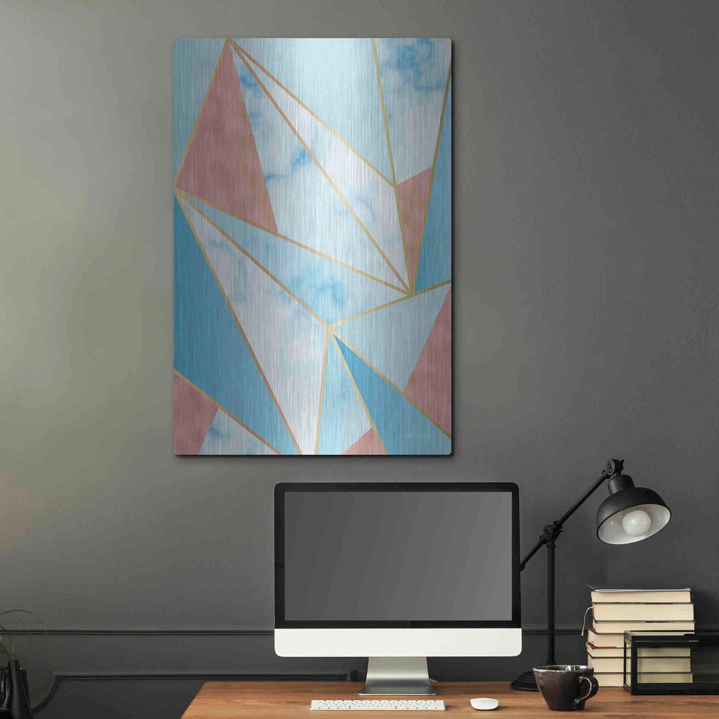 Luxe Metal Art 'Geometric Sky' by Seven Trees Design, Metal Wall Art,24x36
