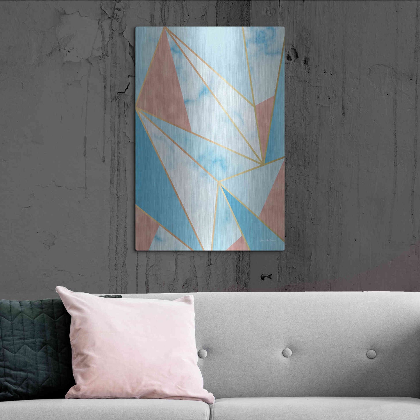 Luxe Metal Art 'Geometric Sky' by Seven Trees Design, Metal Wall Art,24x36