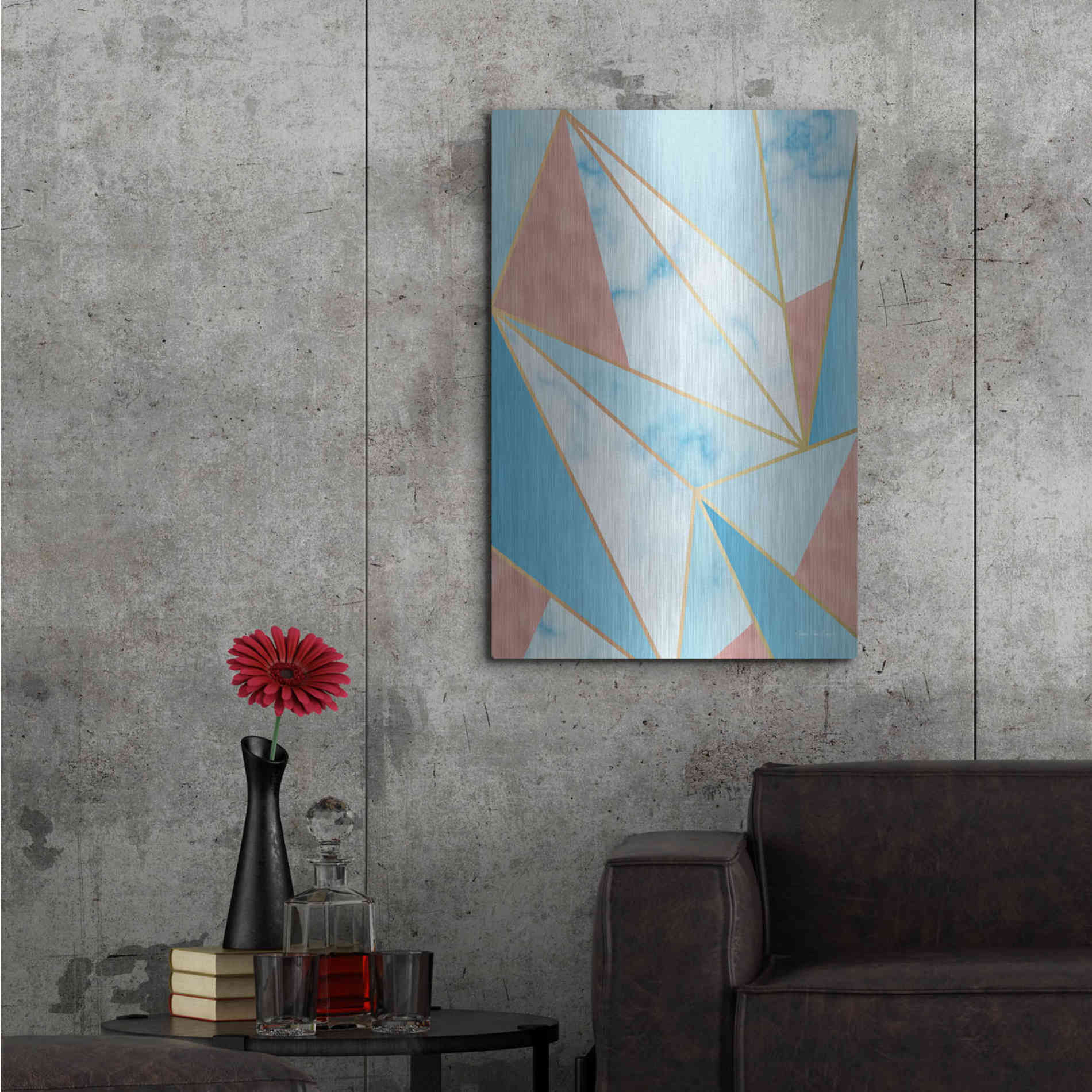 Luxe Metal Art 'Geometric Sky' by Seven Trees Design, Metal Wall Art,24x36