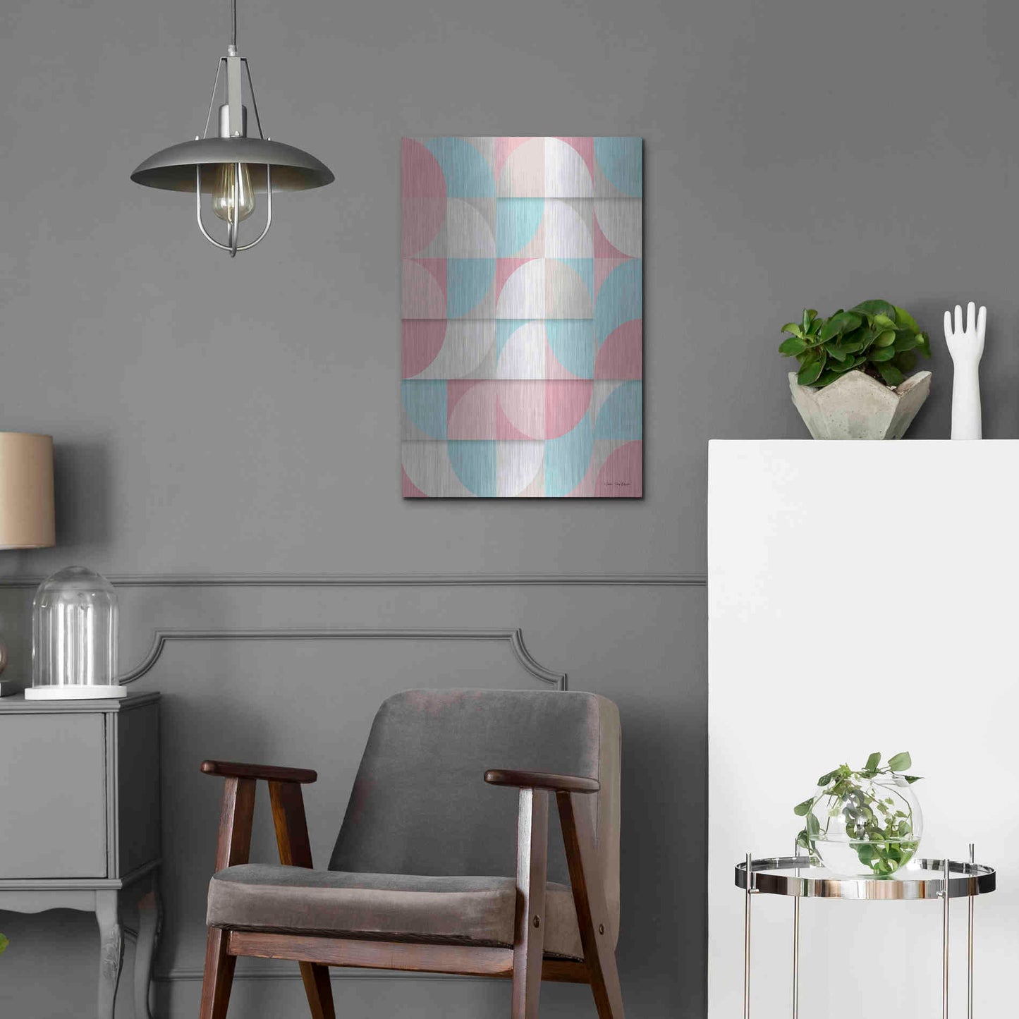 Luxe Metal Art 'The Scandinavian Geometry' by Seven Trees Design, Metal Wall Art,16x24