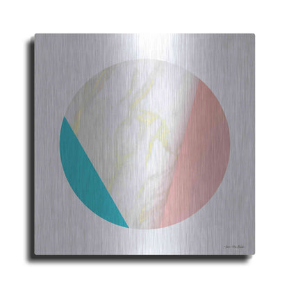 Luxe Metal Art 'Pink Marble Circle III' by Seven Trees Design, Metal Wall Art