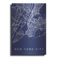 Luxe Metal Art 'NYC Street Blue Map' by Seven Trees Design, Metal Wall Art