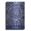 Luxe Metal Art 'Paris Street Blue Map' by Seven Trees Design, Metal Wall Art