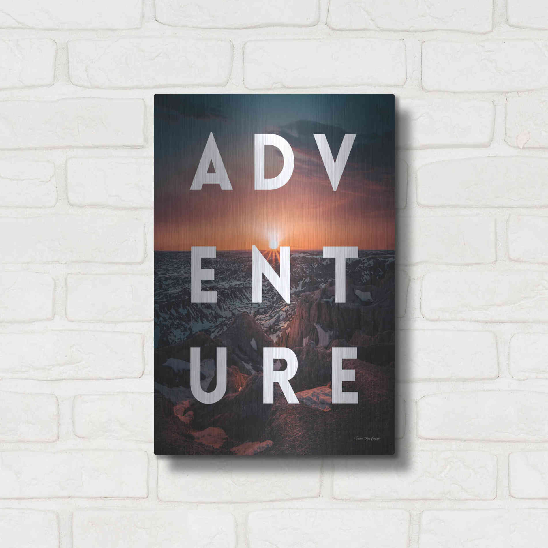 Luxe Metal Art 'Adventure Landscape' by Seven Trees Design, Metal Wall Art,12x16