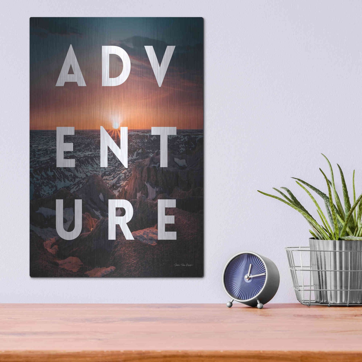 Luxe Metal Art 'Adventure Landscape' by Seven Trees Design, Metal Wall Art,12x16