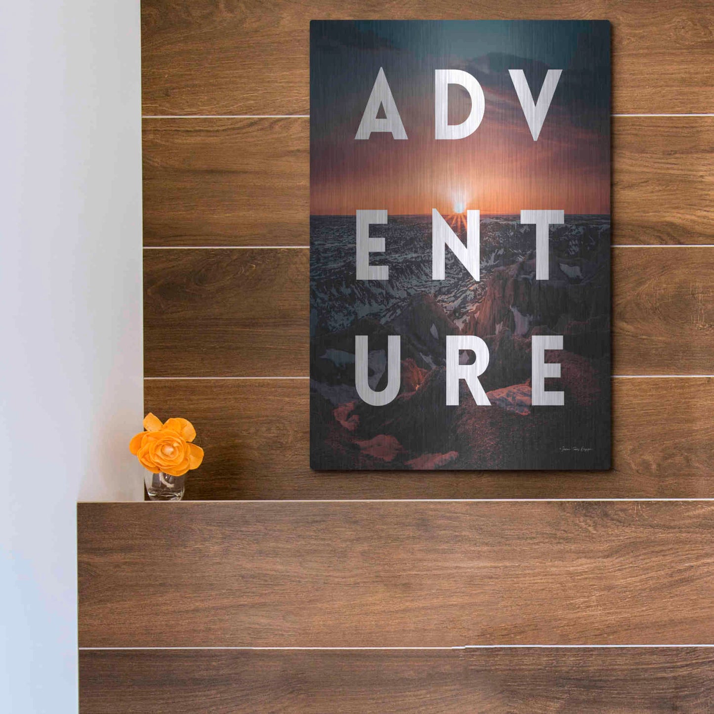 Luxe Metal Art 'Adventure Landscape' by Seven Trees Design, Metal Wall Art,12x16