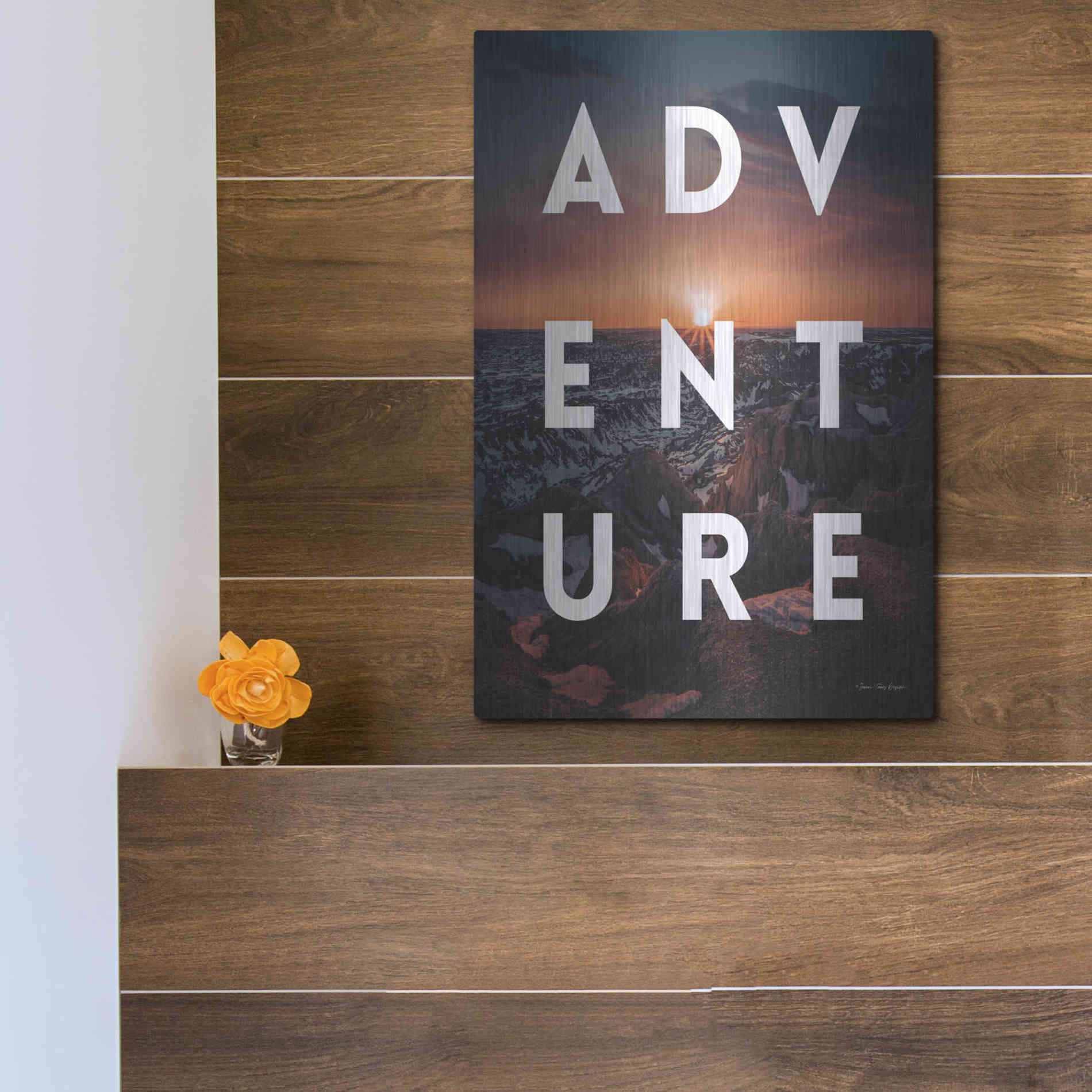 Luxe Metal Art 'Adventure Landscape' by Seven Trees Design, Metal Wall Art,12x16