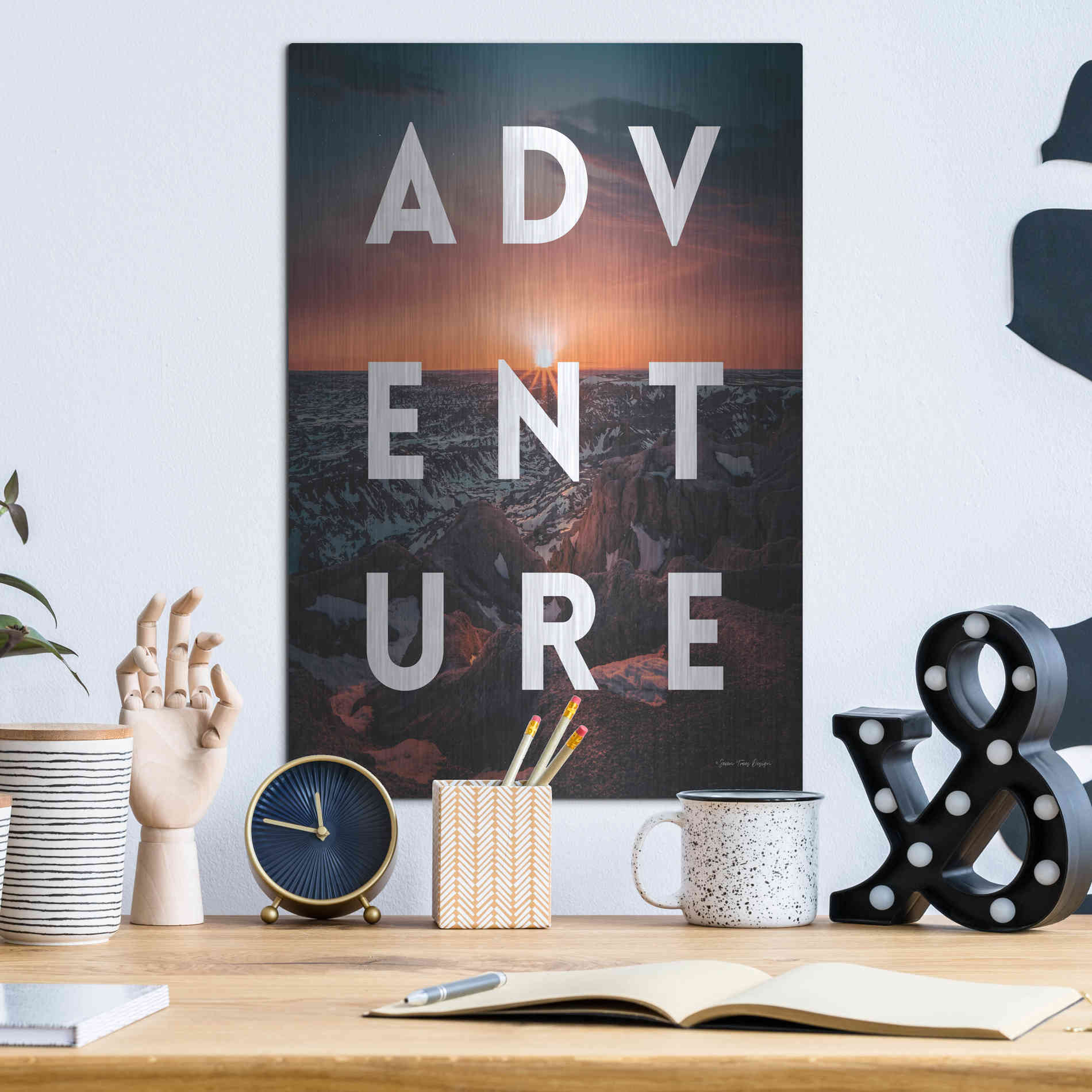 Luxe Metal Art 'Adventure Landscape' by Seven Trees Design, Metal Wall Art,12x16