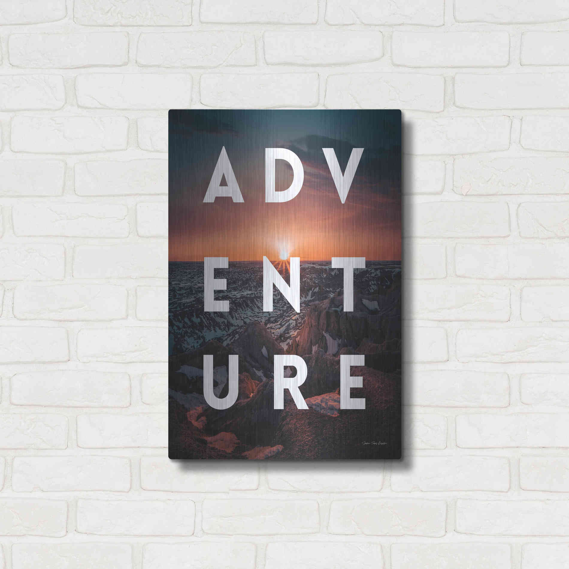 Luxe Metal Art 'Adventure Landscape' by Seven Trees Design, Metal Wall Art,16x24