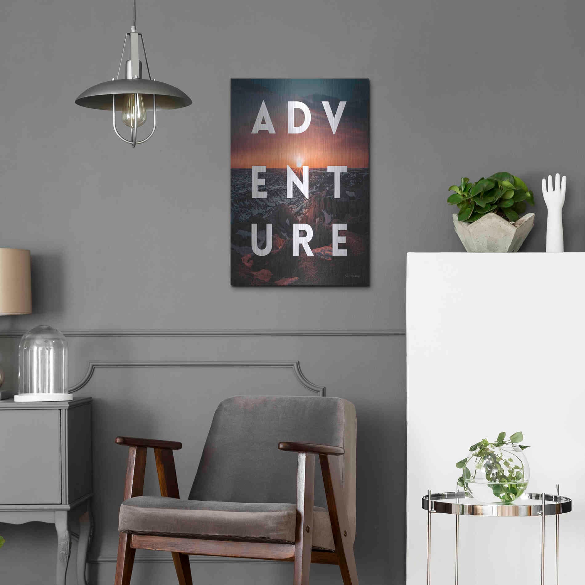 Luxe Metal Art 'Adventure Landscape' by Seven Trees Design, Metal Wall Art,16x24