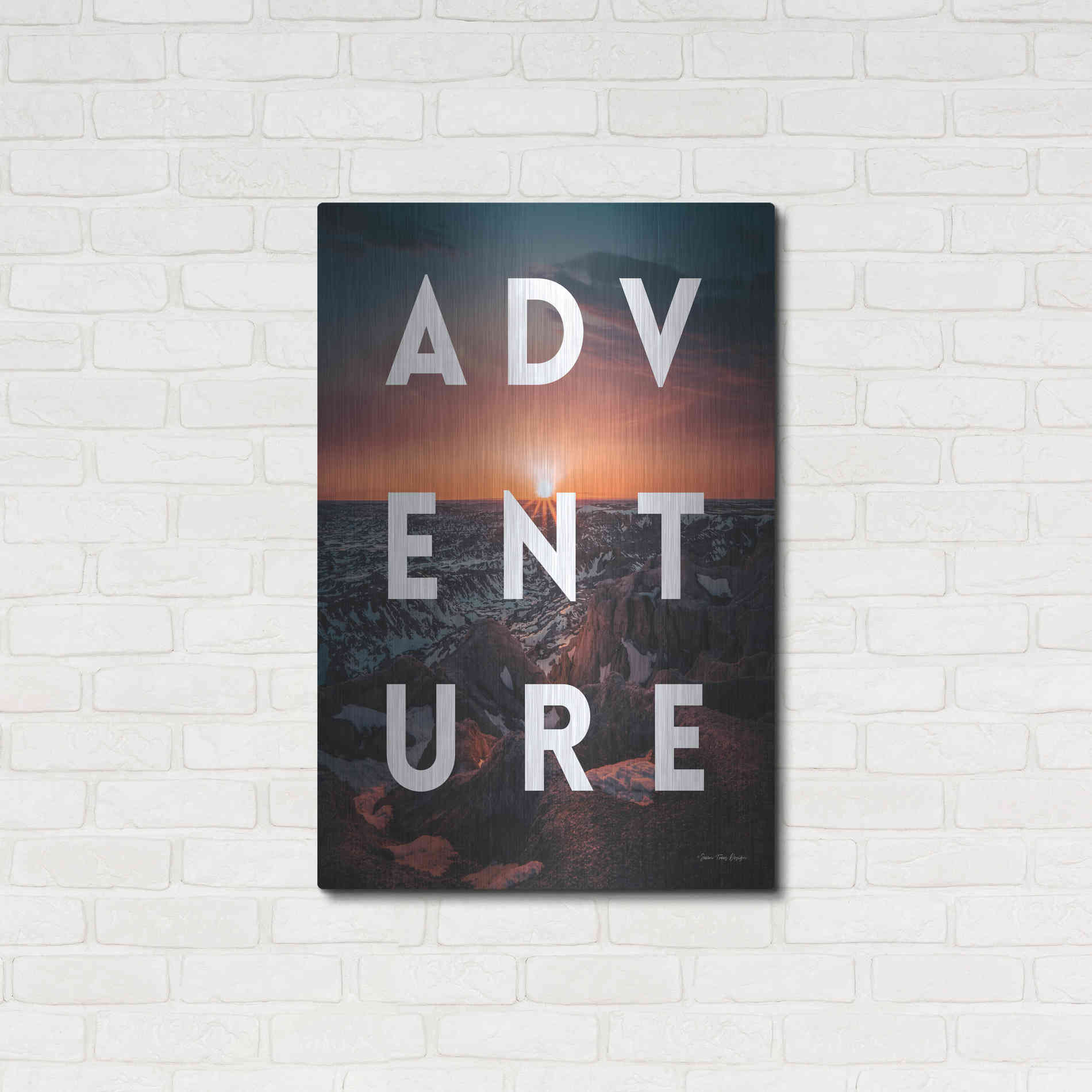 Luxe Metal Art 'Adventure Landscape' by Seven Trees Design, Metal Wall Art,24x36