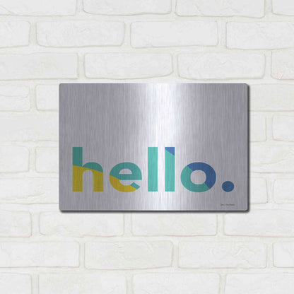 Luxe Metal Art 'Hello' by Seven Trees Design, Metal Wall Art,16x12
