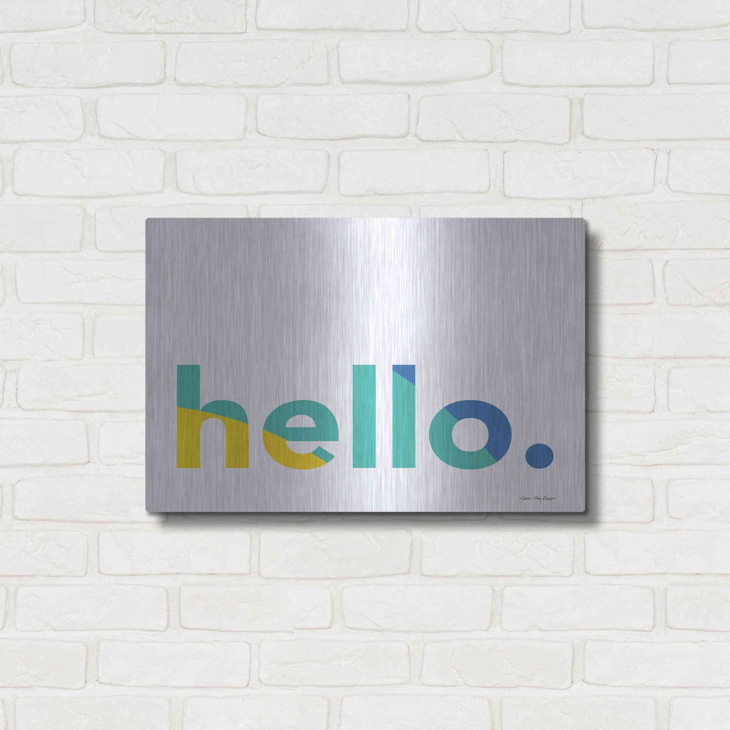 Luxe Metal Art 'Hello' by Seven Trees Design, Metal Wall Art,24x16