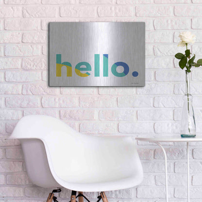 Luxe Metal Art 'Hello' by Seven Trees Design, Metal Wall Art,24x16
