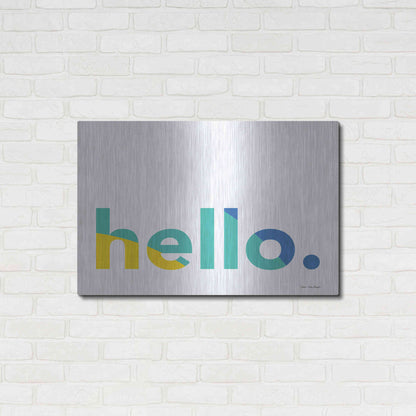 Luxe Metal Art 'Hello' by Seven Trees Design, Metal Wall Art,36x24