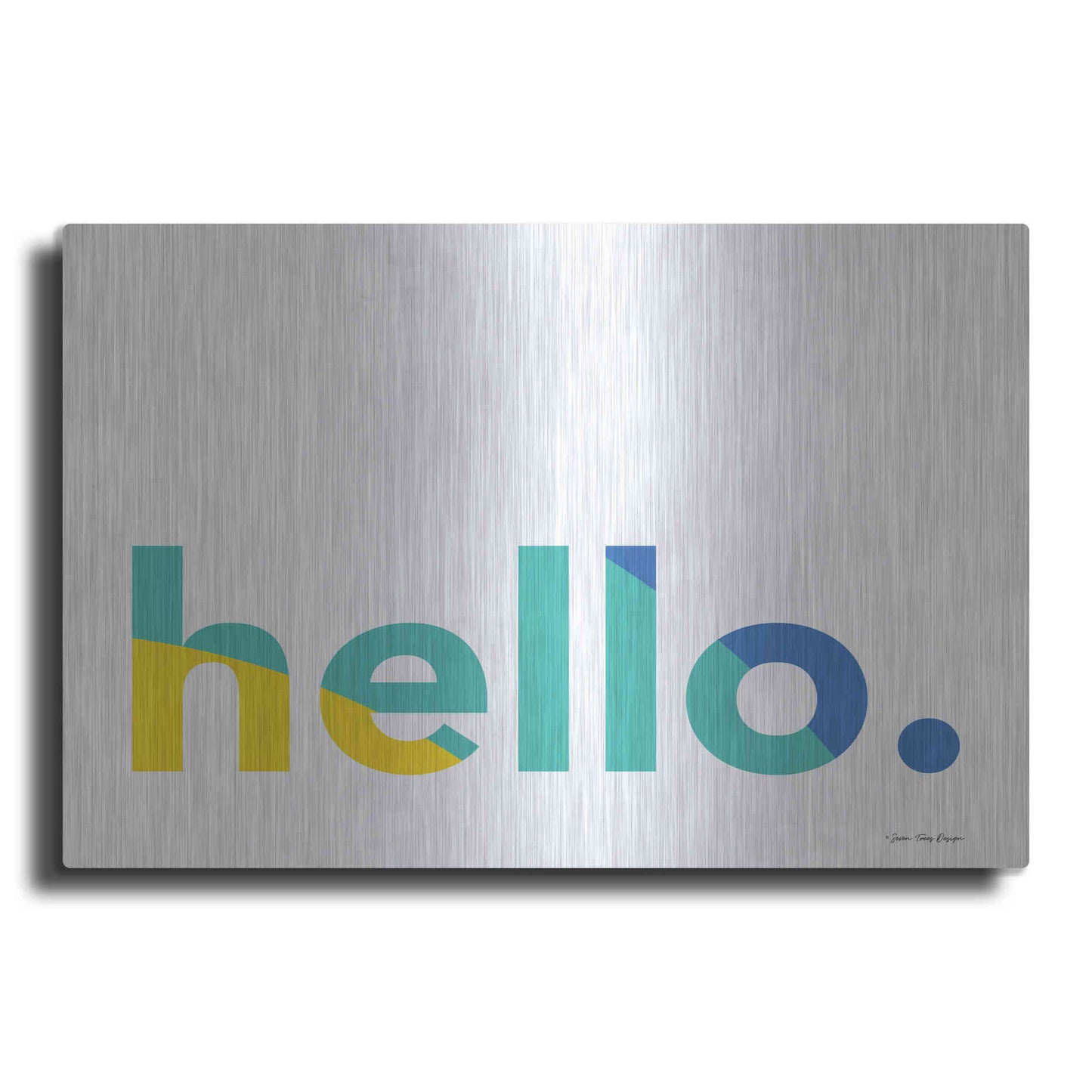 Luxe Metal Art 'Hello' by Seven Trees Design, Metal Wall Art