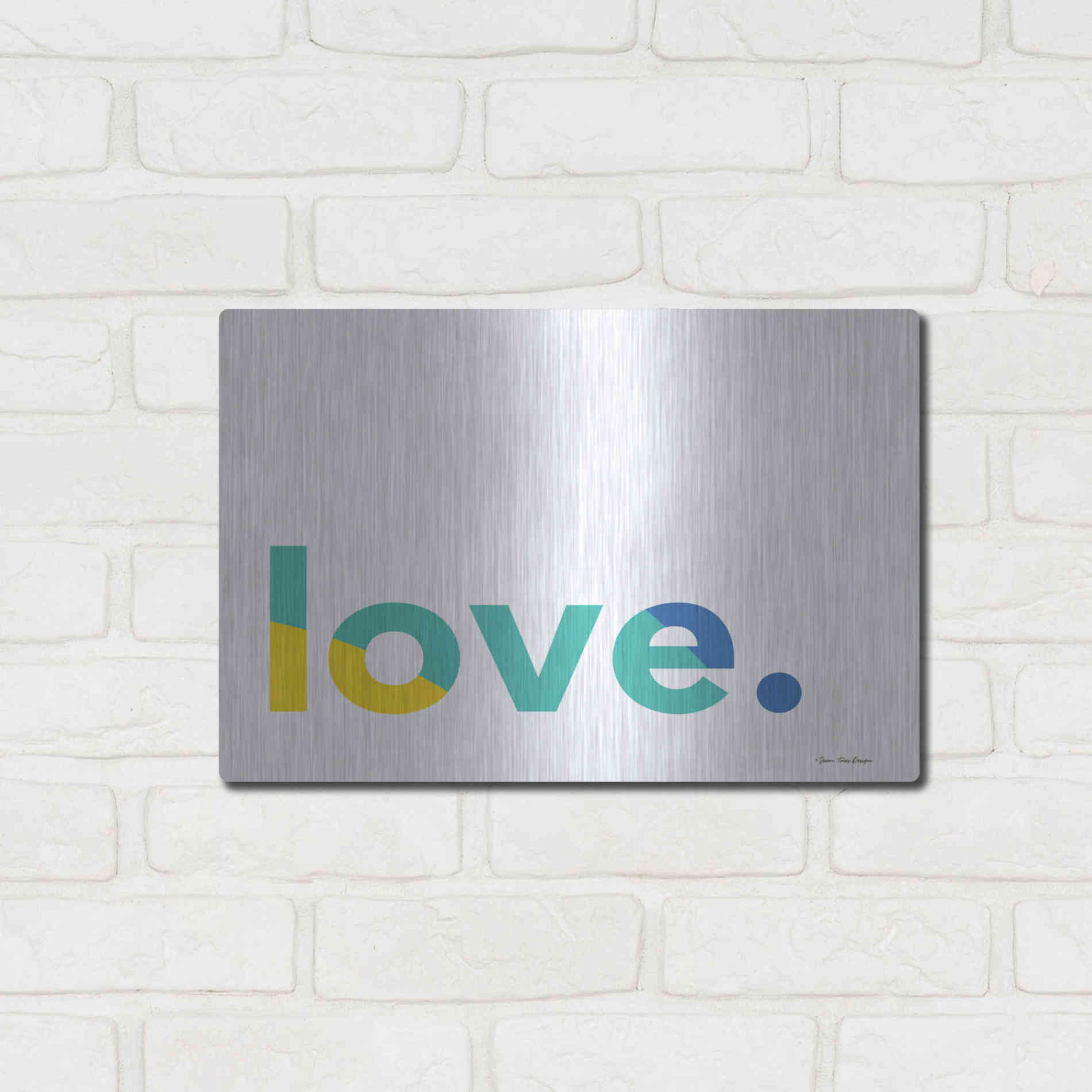 Luxe Metal Art 'Love' by Seven Trees Design, Metal Wall Art,16x12