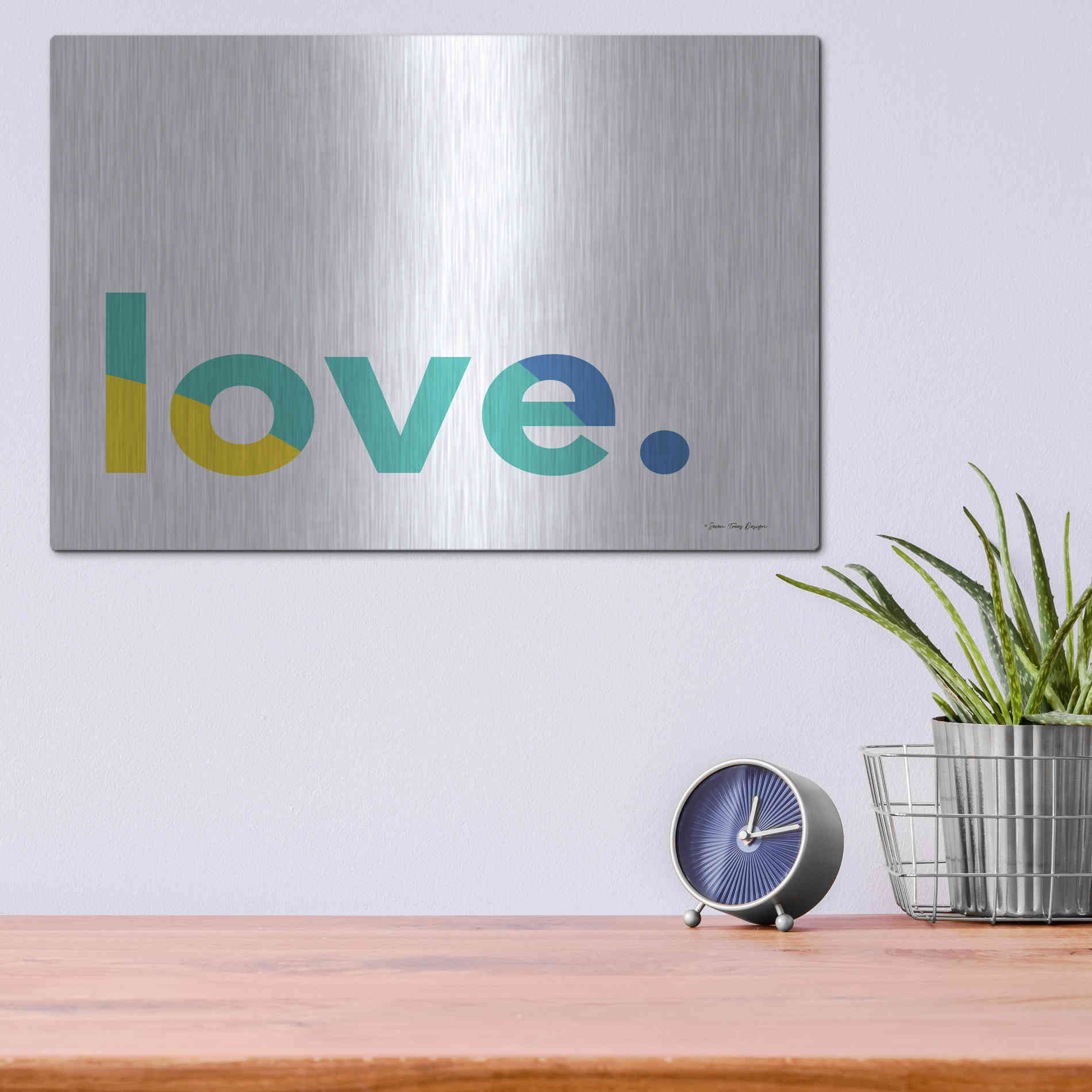 Luxe Metal Art 'Love' by Seven Trees Design, Metal Wall Art,16x12