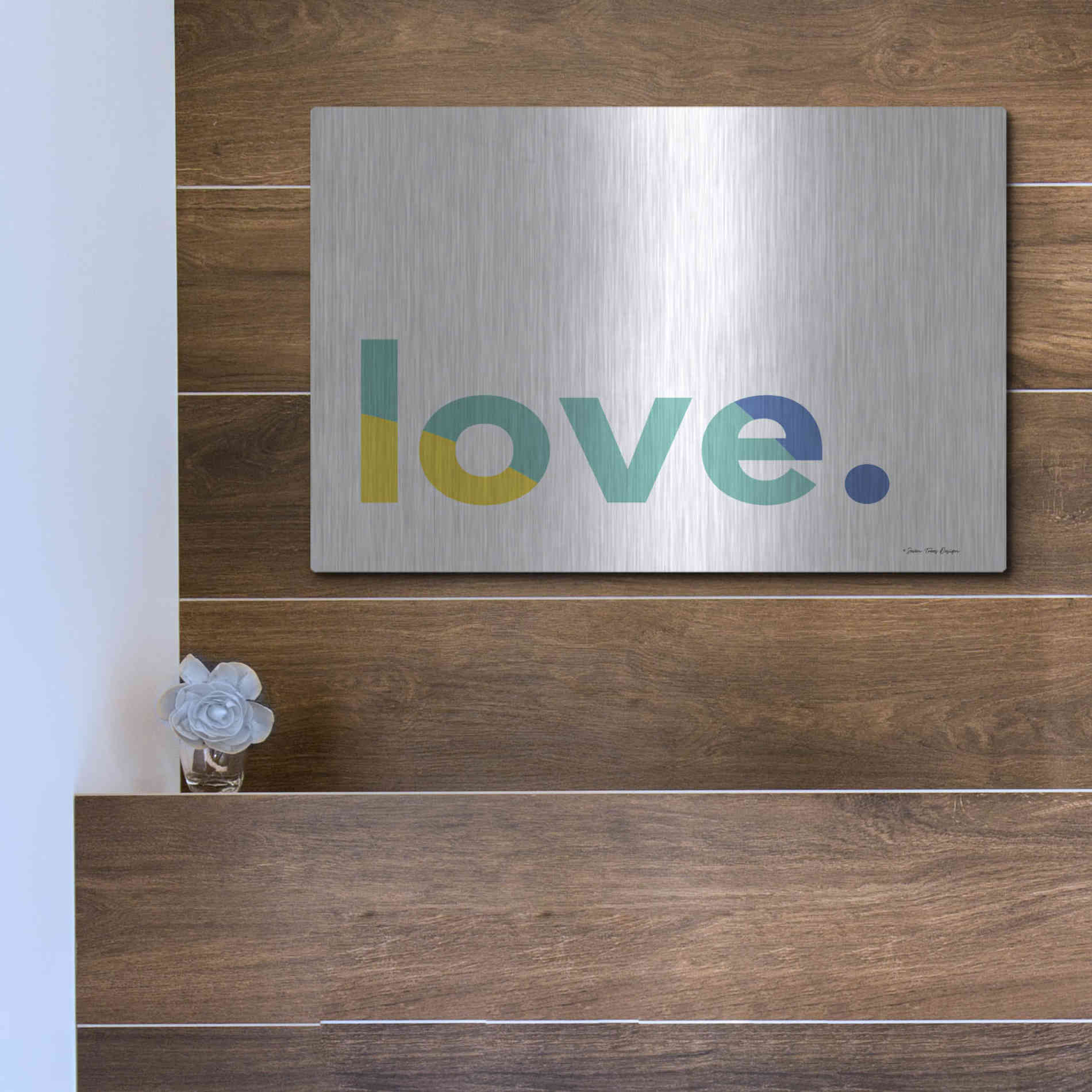 Luxe Metal Art 'Love' by Seven Trees Design, Metal Wall Art,16x12