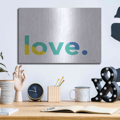 Luxe Metal Art 'Love' by Seven Trees Design, Metal Wall Art,16x12