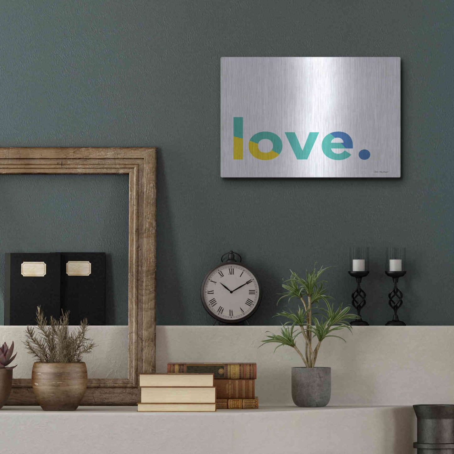 Luxe Metal Art 'Love' by Seven Trees Design, Metal Wall Art,16x12