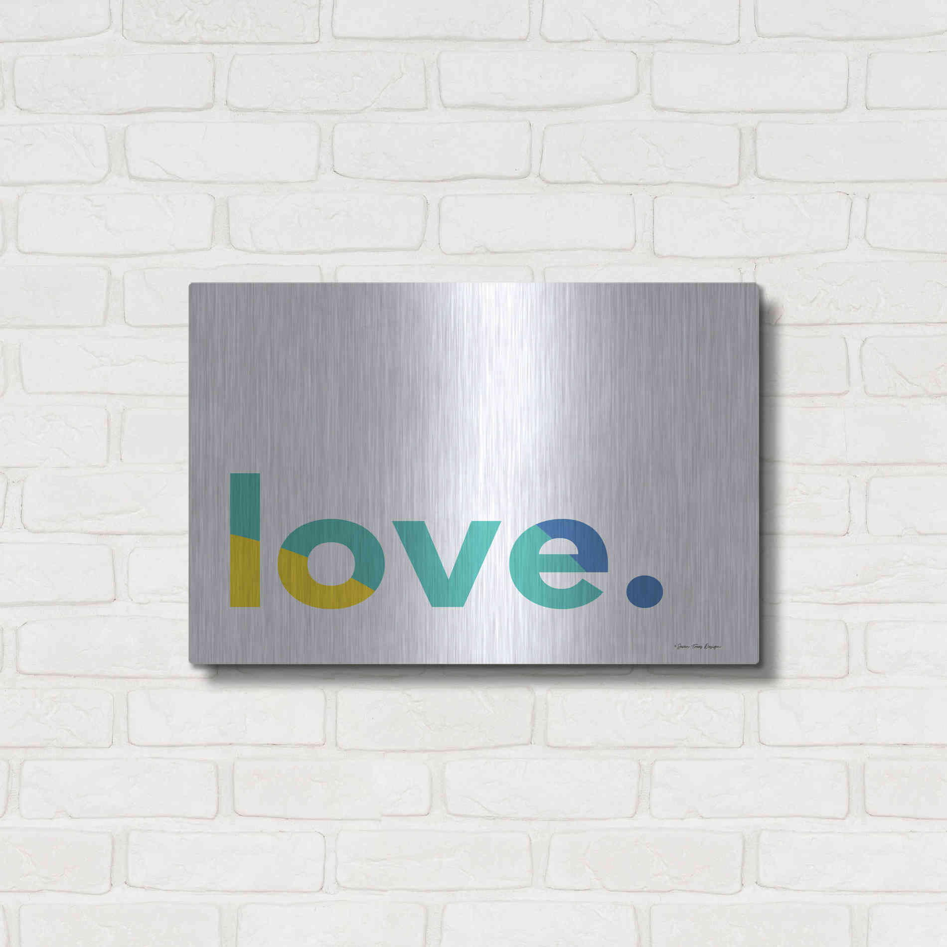 Luxe Metal Art 'Love' by Seven Trees Design, Metal Wall Art,24x16