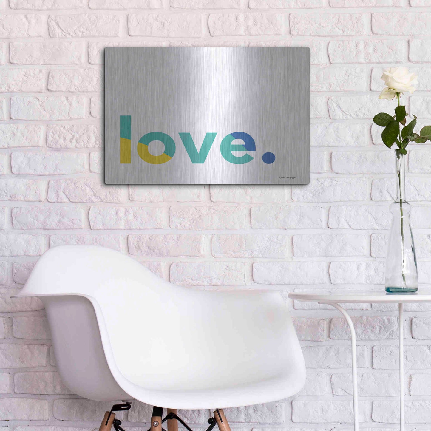 Luxe Metal Art 'Love' by Seven Trees Design, Metal Wall Art,24x16