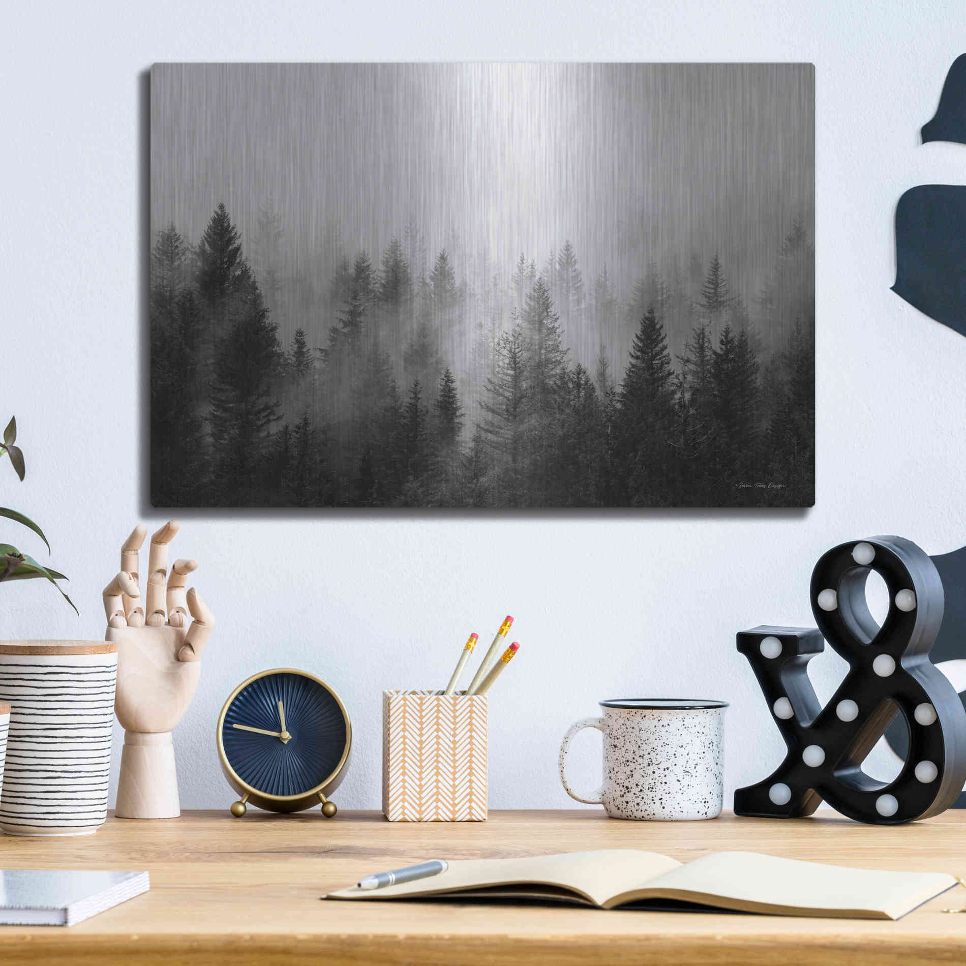 Luxe Metal Art 'Forest' by Seven Trees Design, Metal Wall Art,16x12
