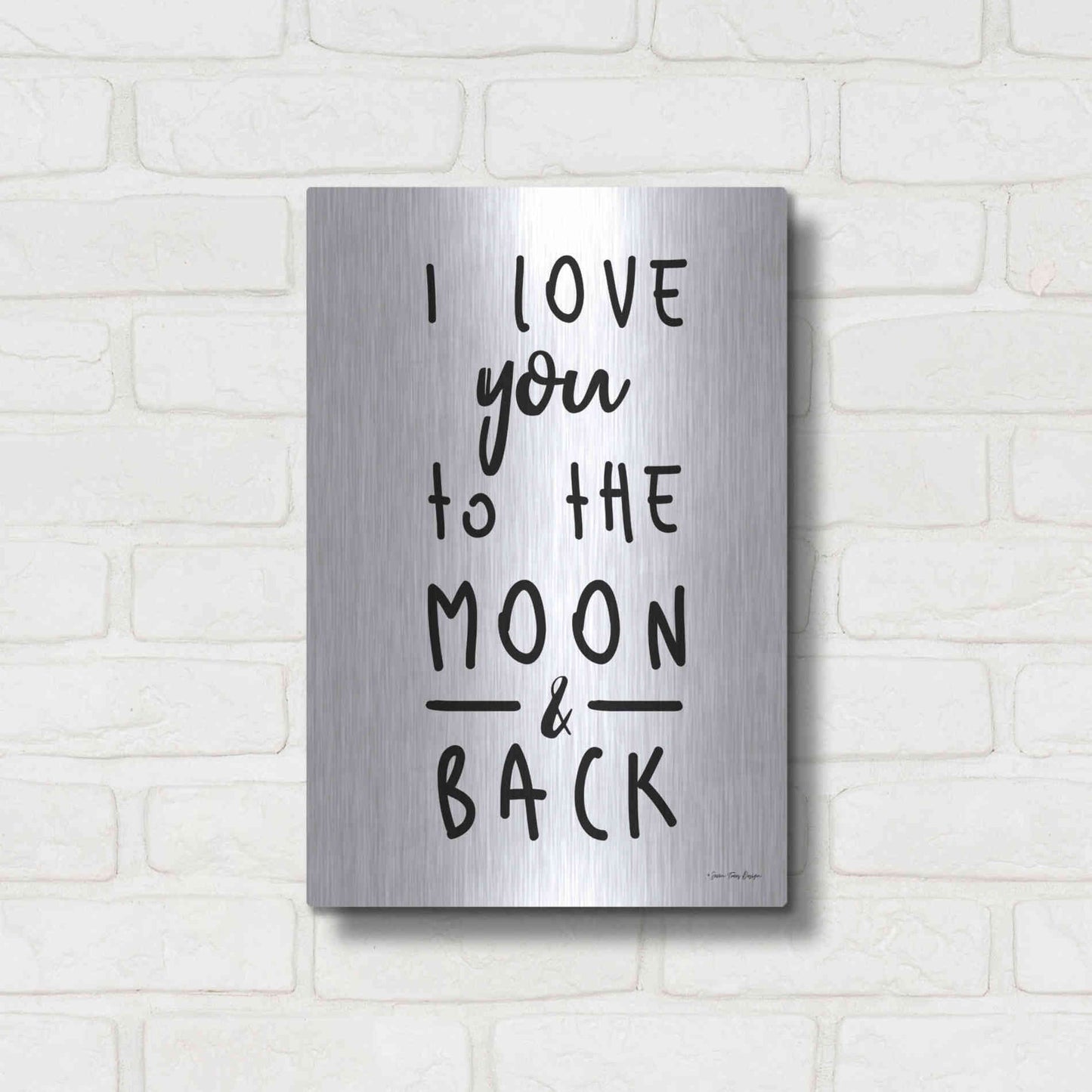 Luxe Metal Art 'To the Moon' by Seven Trees Design, Metal Wall Art,12x16