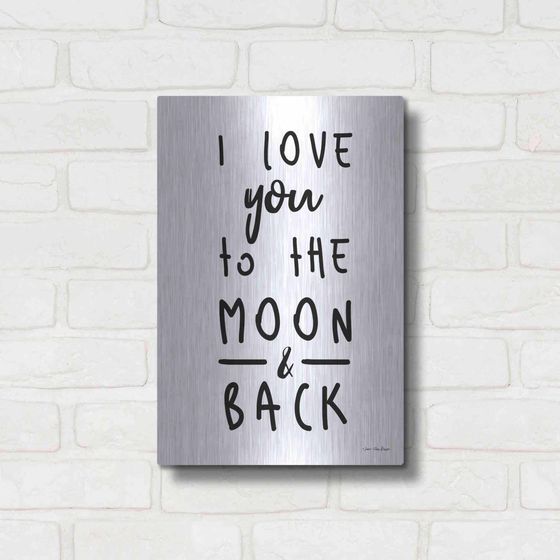 Luxe Metal Art 'To the Moon' by Seven Trees Design, Metal Wall Art,12x16