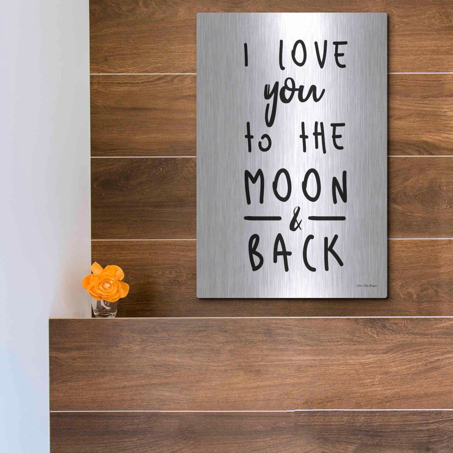 Luxe Metal Art 'To the Moon' by Seven Trees Design, Metal Wall Art,12x16