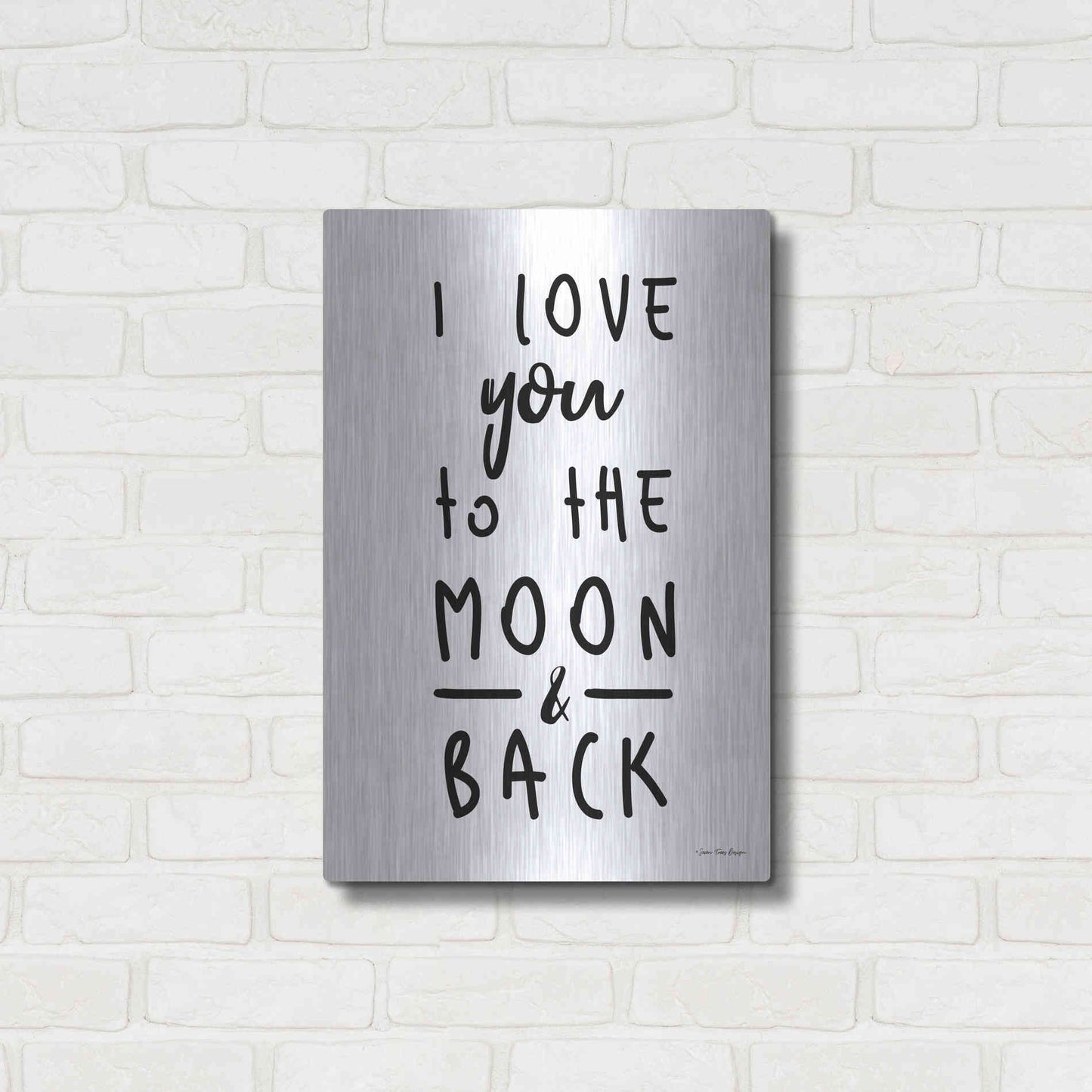 Luxe Metal Art 'To the Moon' by Seven Trees Design, Metal Wall Art,16x24
