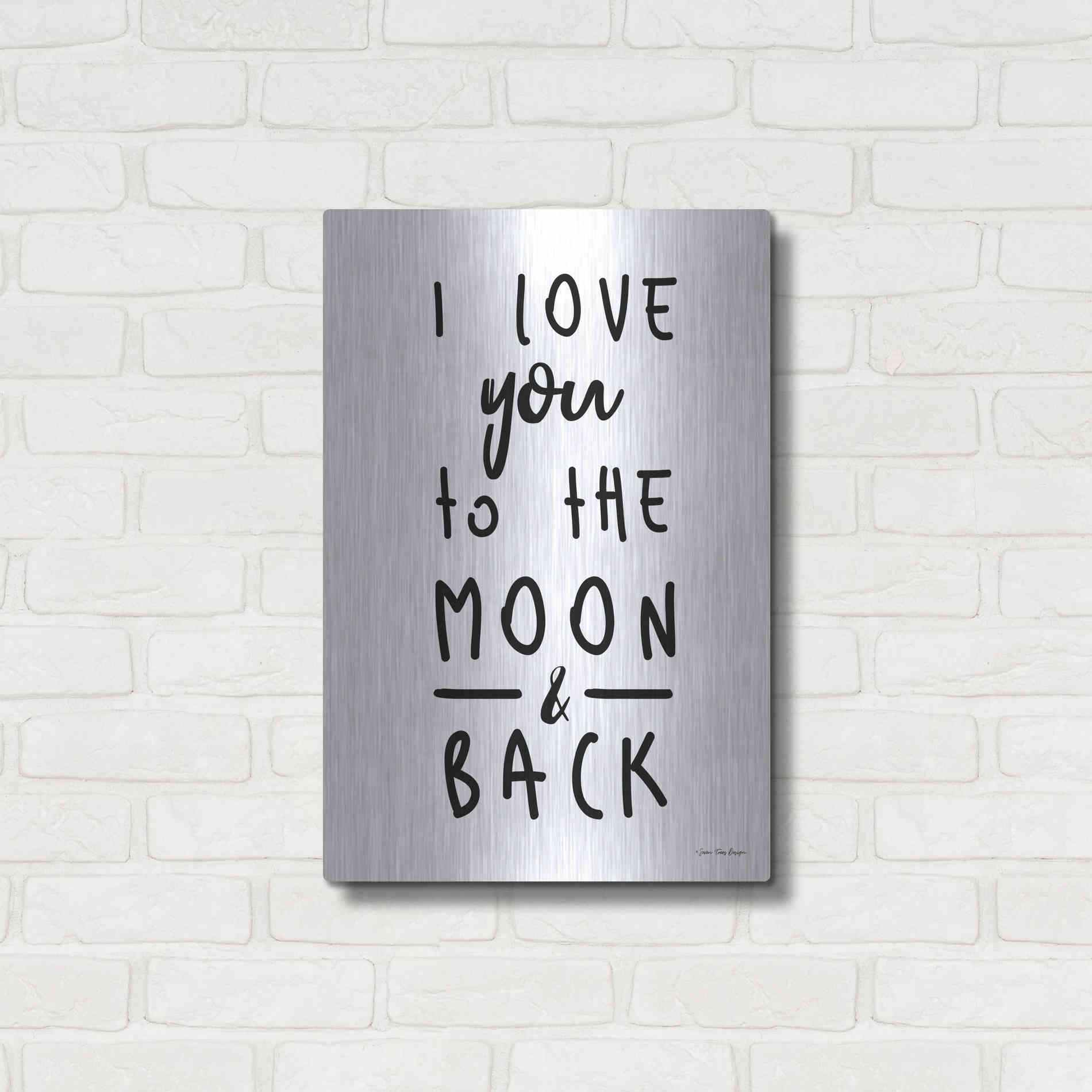 Luxe Metal Art 'To the Moon' by Seven Trees Design, Metal Wall Art,16x24