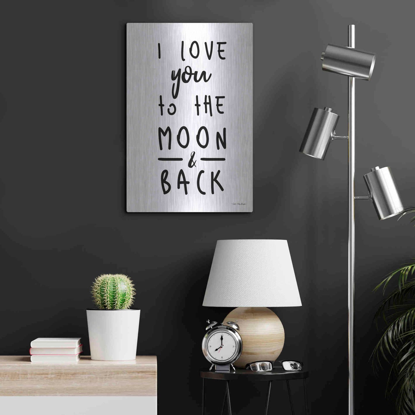 Luxe Metal Art 'To the Moon' by Seven Trees Design, Metal Wall Art,16x24
