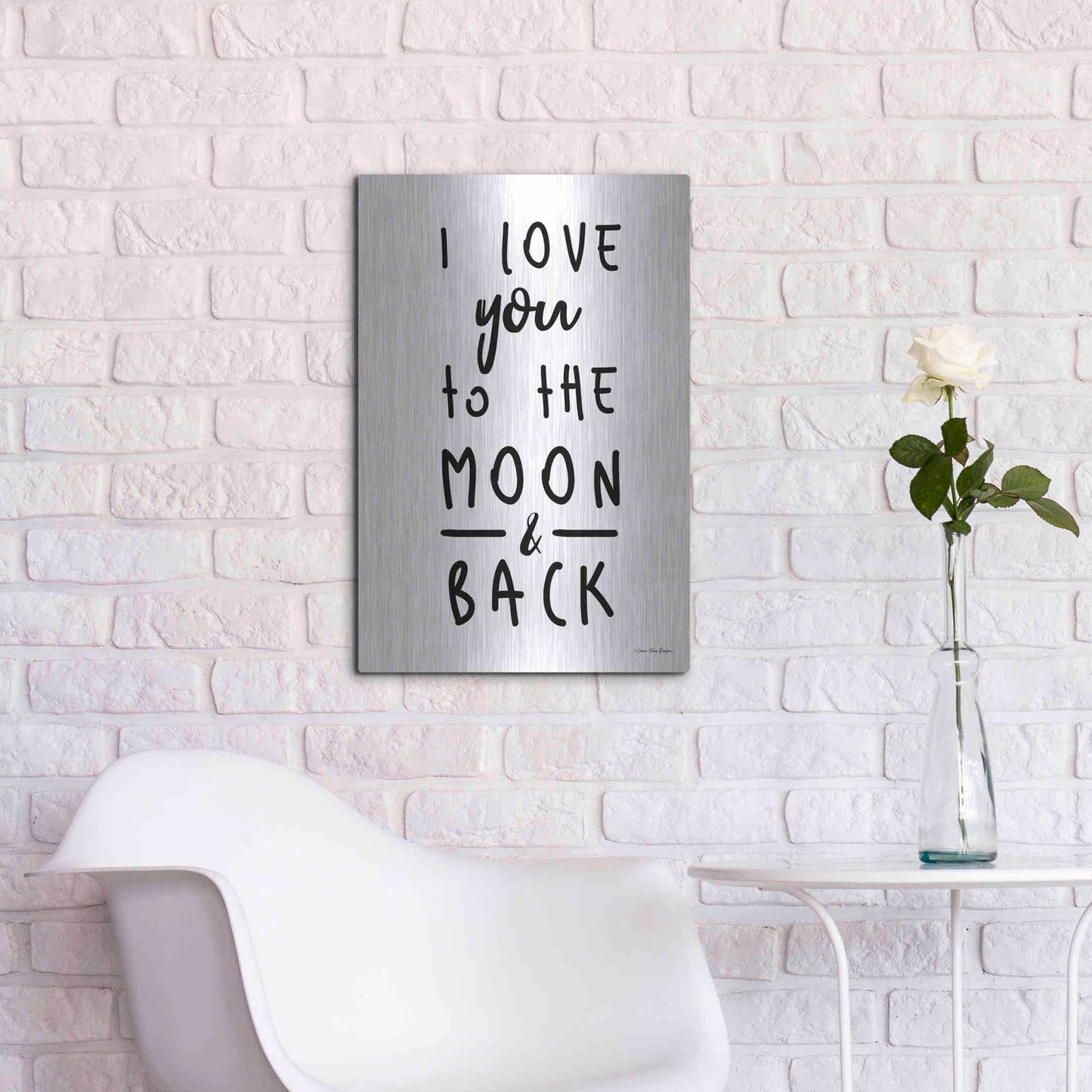 Luxe Metal Art 'To the Moon' by Seven Trees Design, Metal Wall Art,16x24
