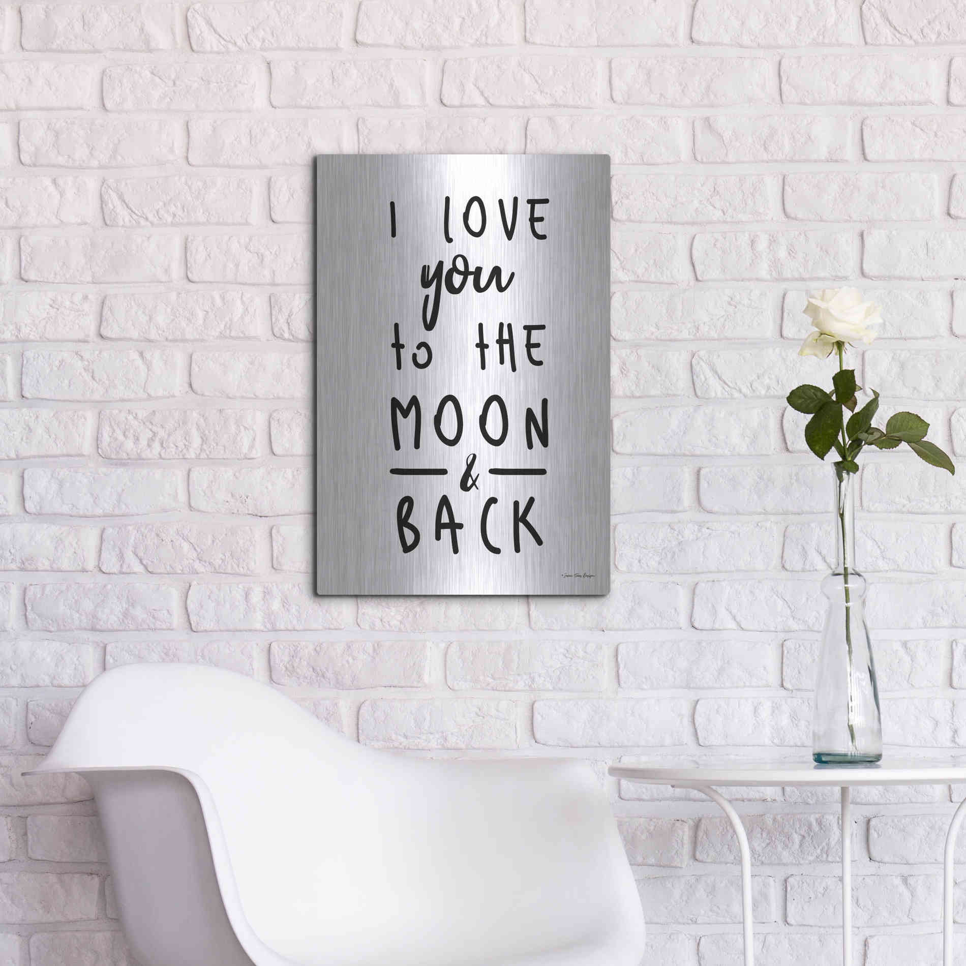 Luxe Metal Art 'To the Moon' by Seven Trees Design, Metal Wall Art,16x24