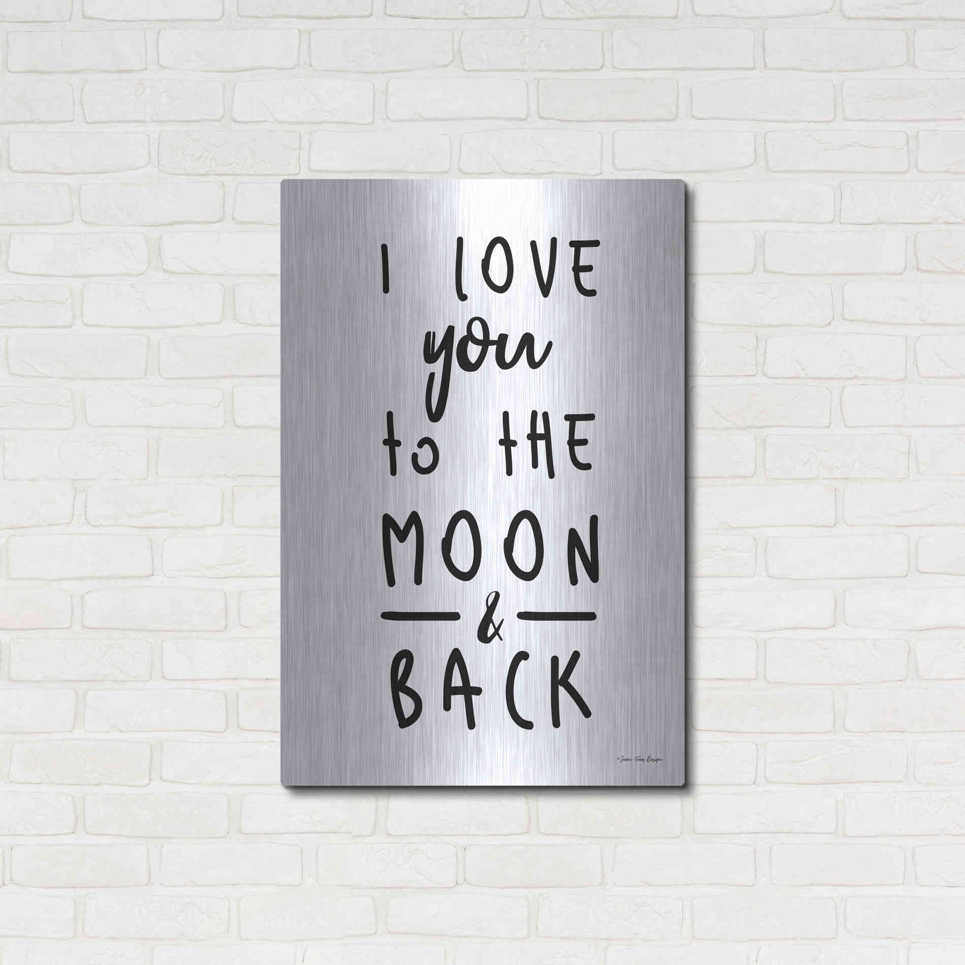 Luxe Metal Art 'To the Moon' by Seven Trees Design, Metal Wall Art,24x36