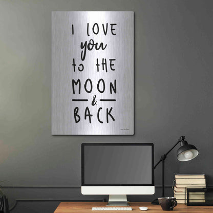 Luxe Metal Art 'To the Moon' by Seven Trees Design, Metal Wall Art,24x36
