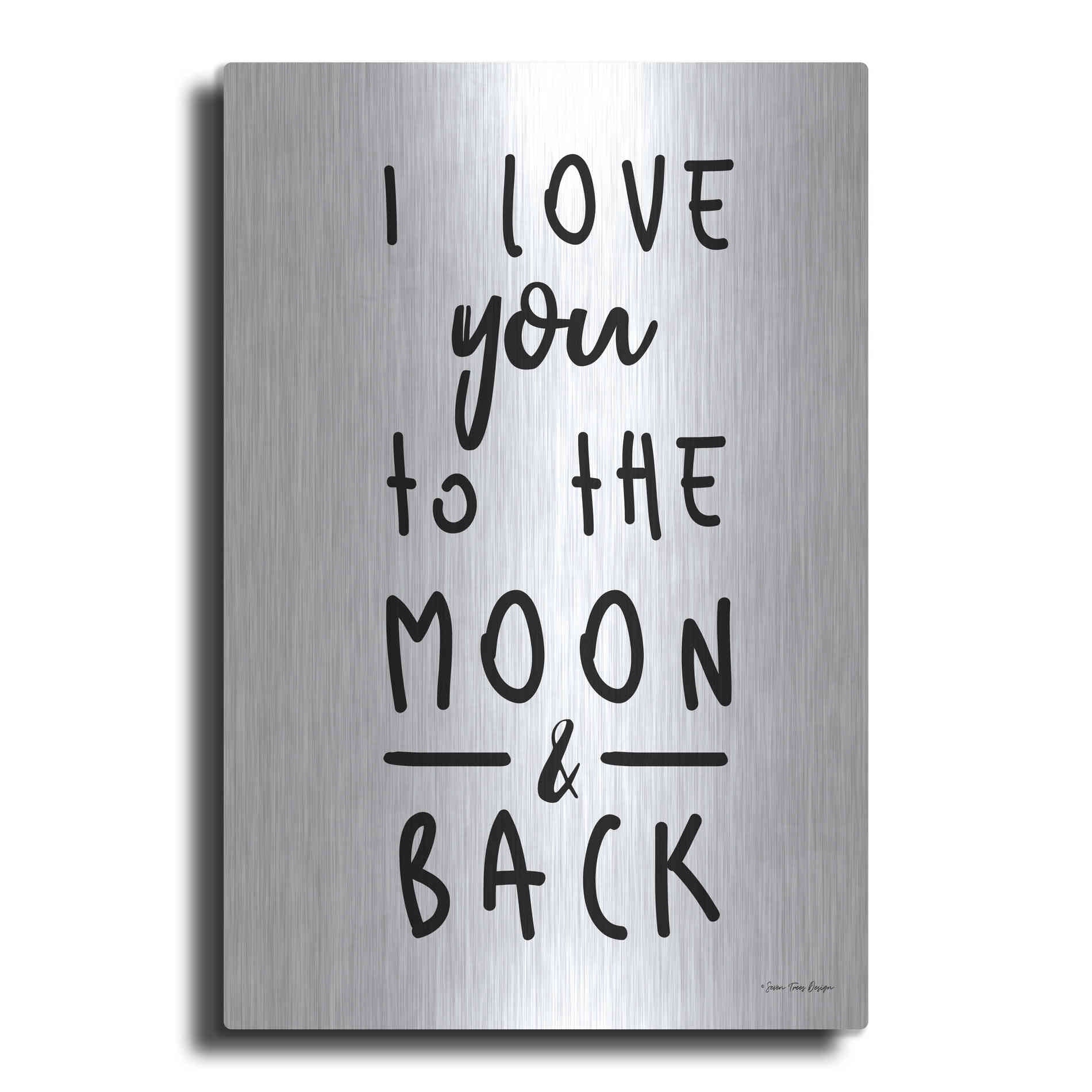 Luxe Metal Art 'To the Moon' by Seven Trees Design, Metal Wall Art
