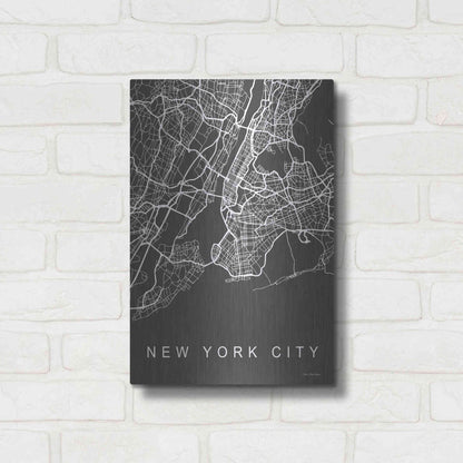 Luxe Metal Art 'NYC Grey Map' by Seven Trees Design, Metal Wall Art,12x16