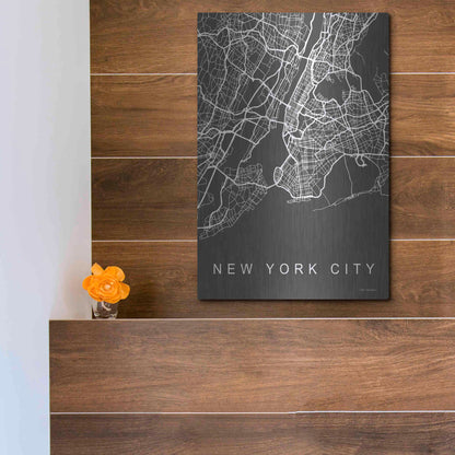 Luxe Metal Art 'NYC Grey Map' by Seven Trees Design, Metal Wall Art,12x16