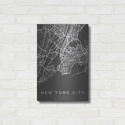 Luxe Metal Art 'NYC Grey Map' by Seven Trees Design, Metal Wall Art,16x24