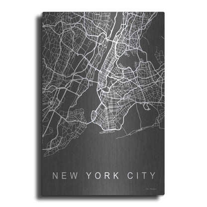 Luxe Metal Art 'NYC Grey Map' by Seven Trees Design, Metal Wall Art