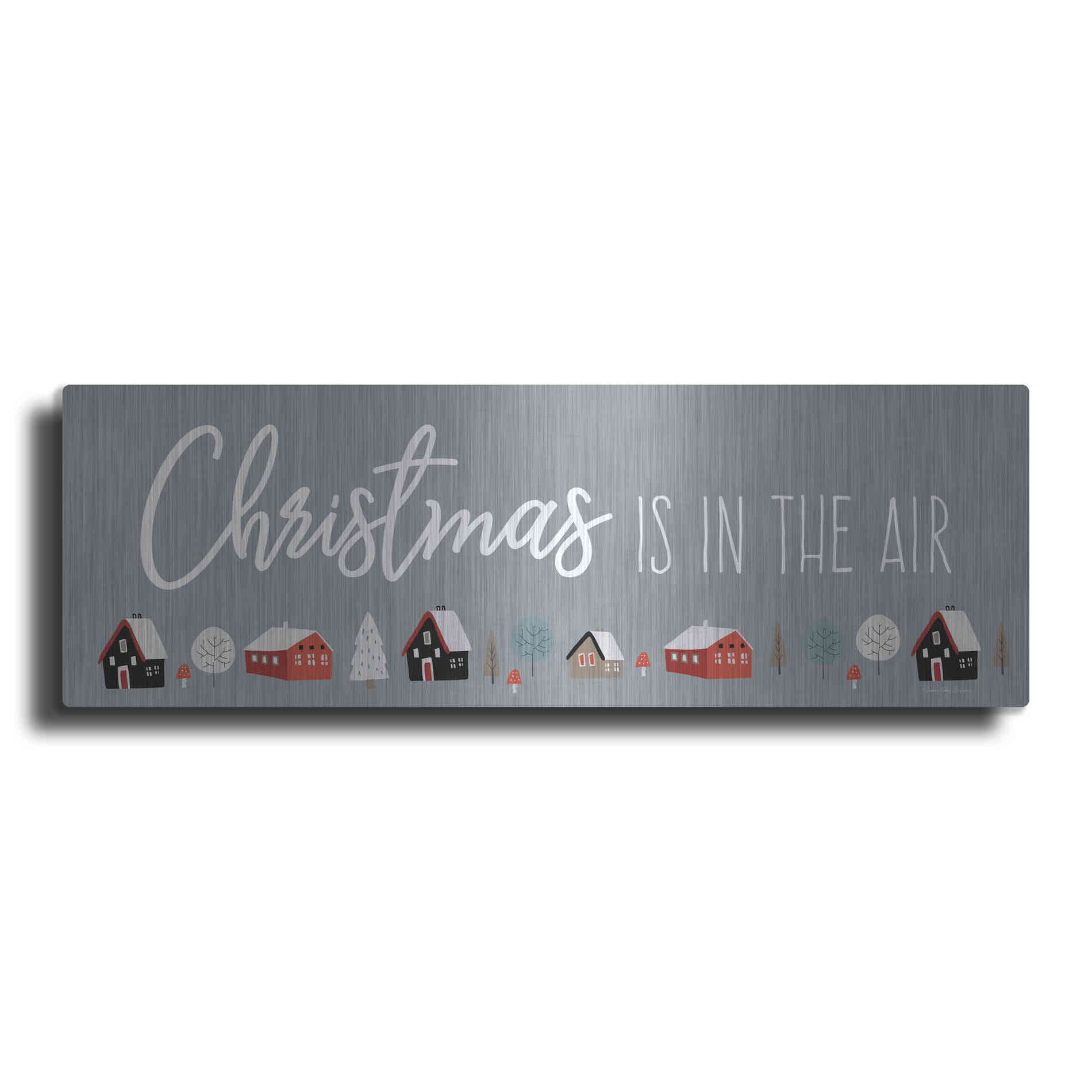 Luxe Metal Art 'Christmas is in the Air' by Seven Trees Design, Metal Wall Art