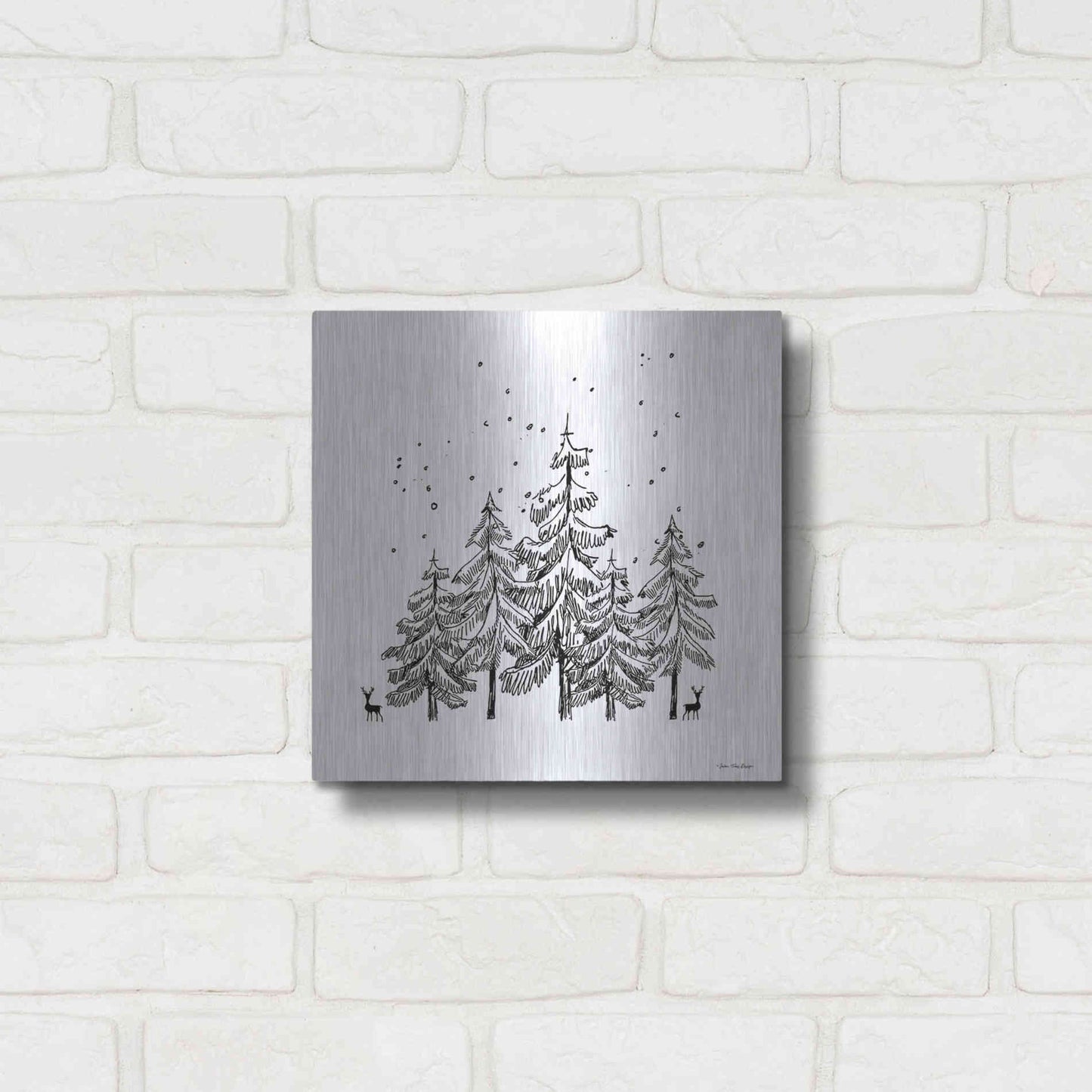 Luxe Metal Art 'Winter Time' by Seven Trees Design, Metal Wall Art,12x12