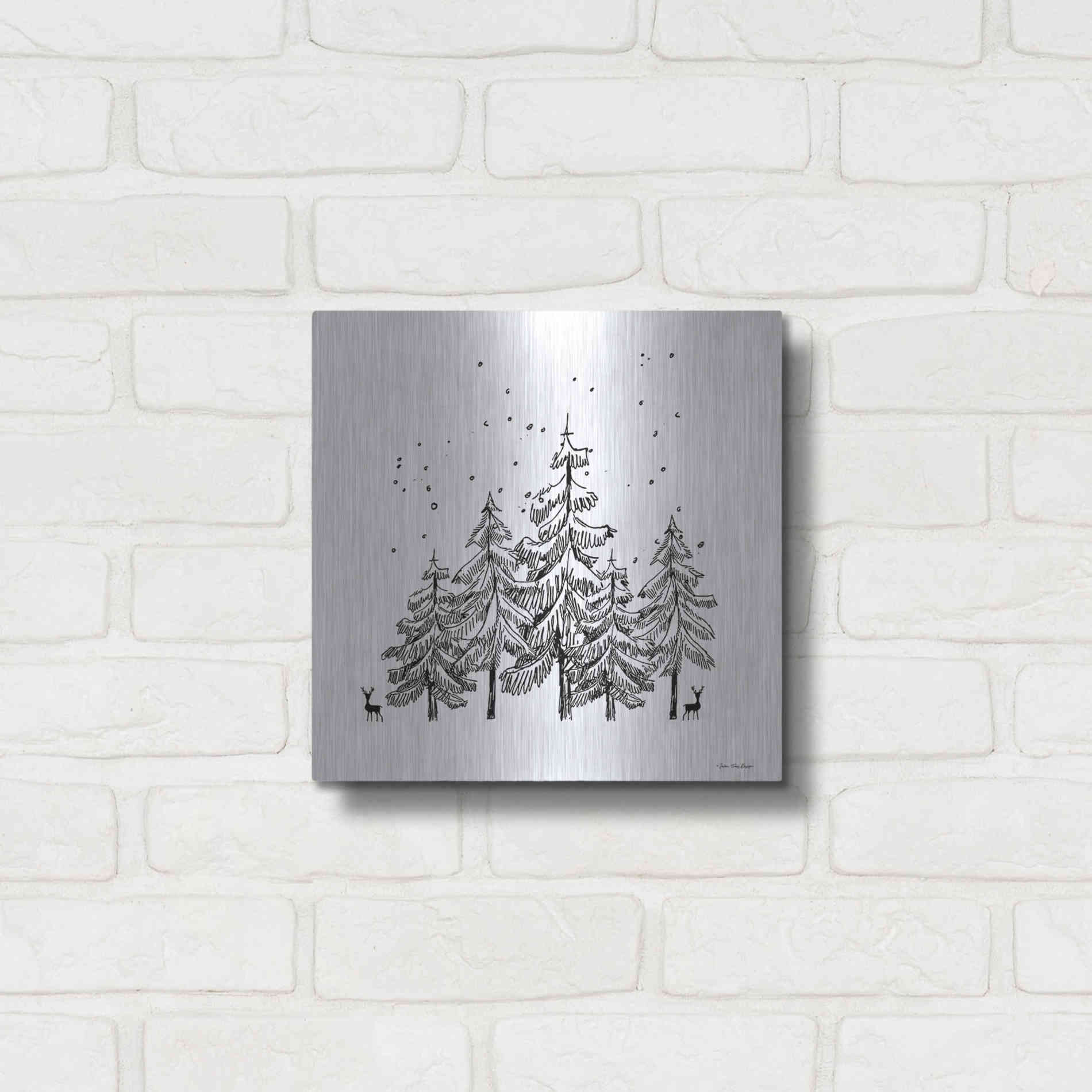 Luxe Metal Art 'Winter Time' by Seven Trees Design, Metal Wall Art,12x12