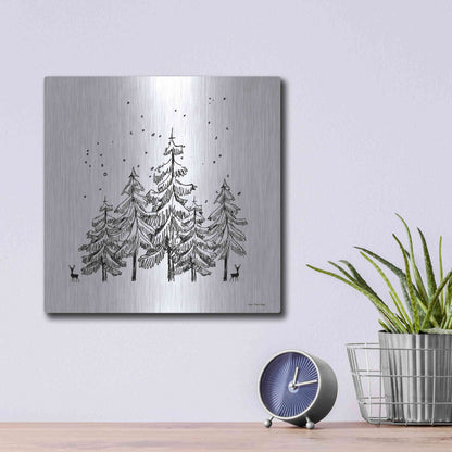 Luxe Metal Art 'Winter Time' by Seven Trees Design, Metal Wall Art,12x12