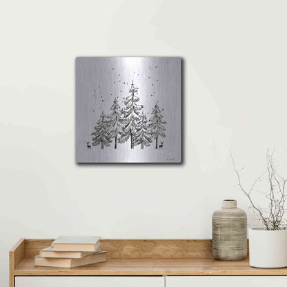 Luxe Metal Art 'Winter Time' by Seven Trees Design, Metal Wall Art,12x12