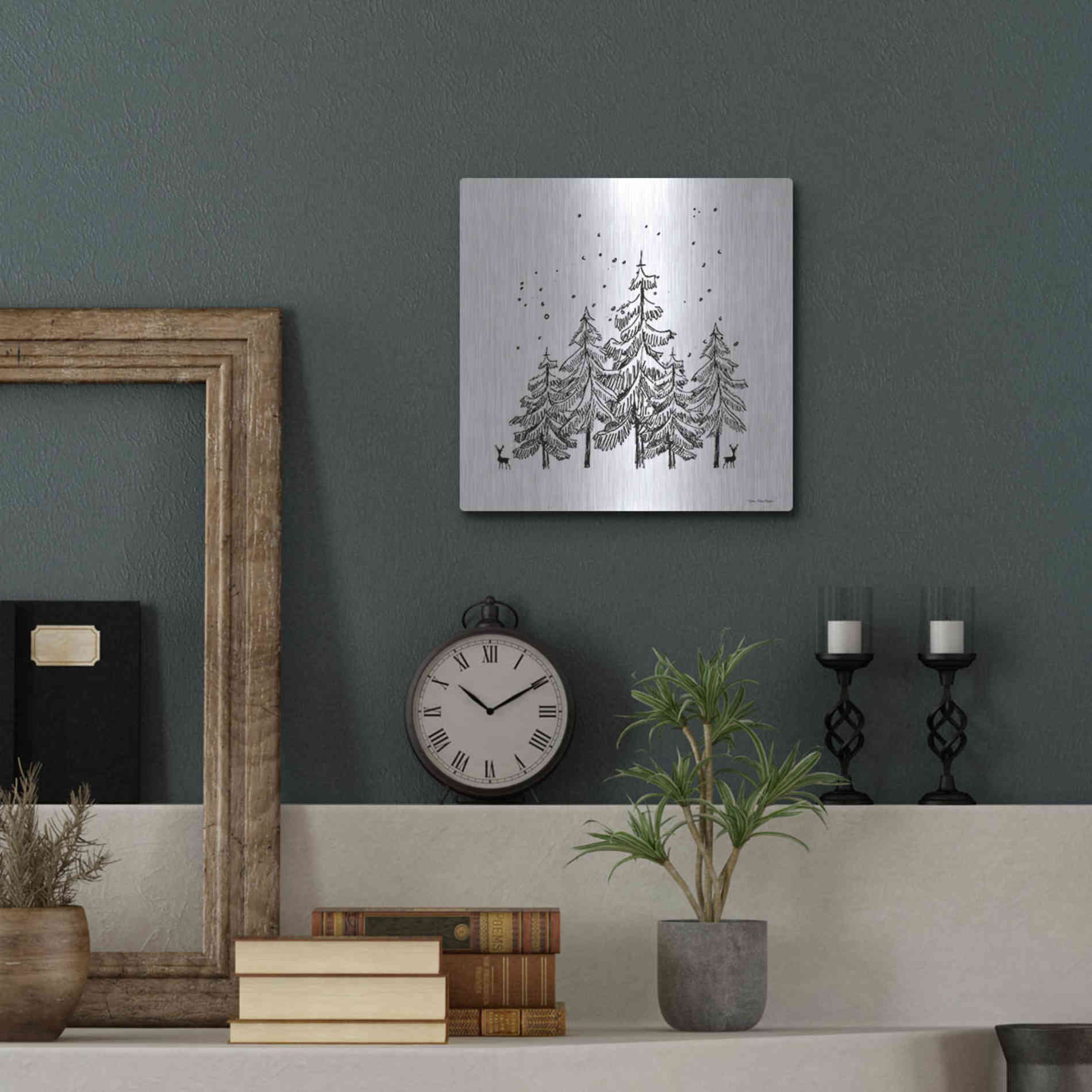 Luxe Metal Art 'Winter Time' by Seven Trees Design, Metal Wall Art,12x12